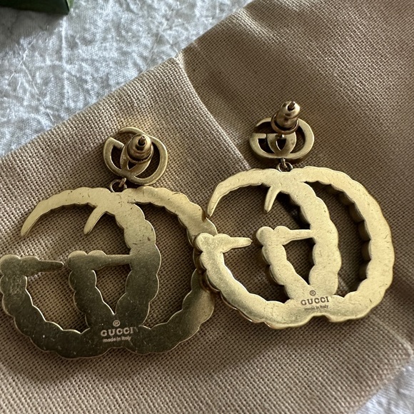 Gucci Double G Multi-Color Gemstone Dangle Earrings! Brand new! - Picture 2 of 6